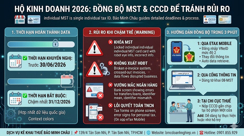 HKD 2026: ĐỒNG BỘ MST &amp; CCCD ĐỂ TRÁNH RỦI RO