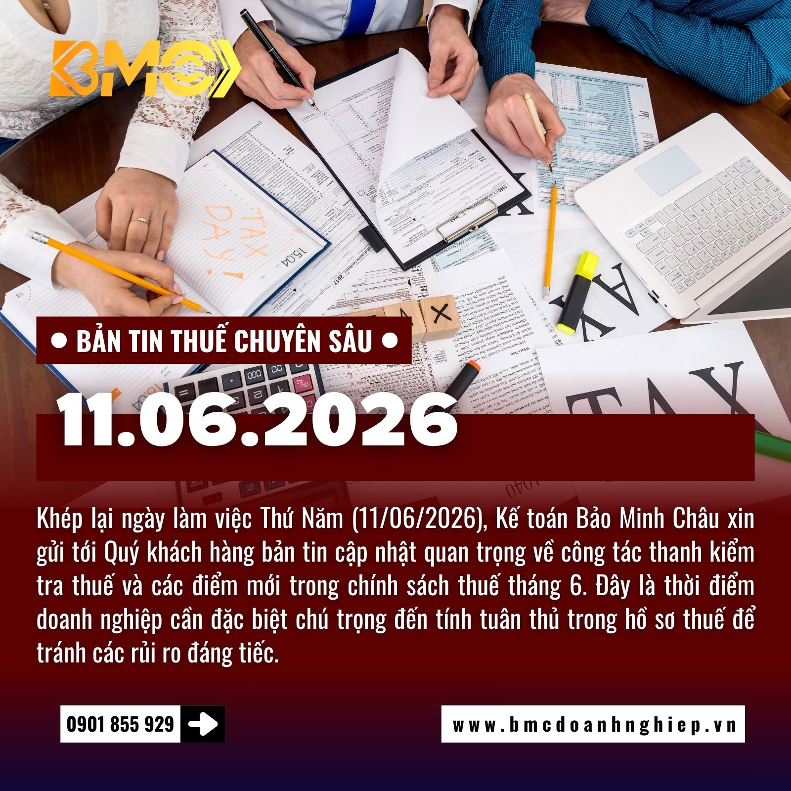🚨 BẢN TIN TÀI CHÍNH THUẾ CUỐI NGÀY 11/06/2026: CẢNH BÁO KIỂM TRA THUẾ VÀ CẬP NHẬT QUY ĐỊNH MỚI VỀ KHẤU TRỪ THUẾ 🚨