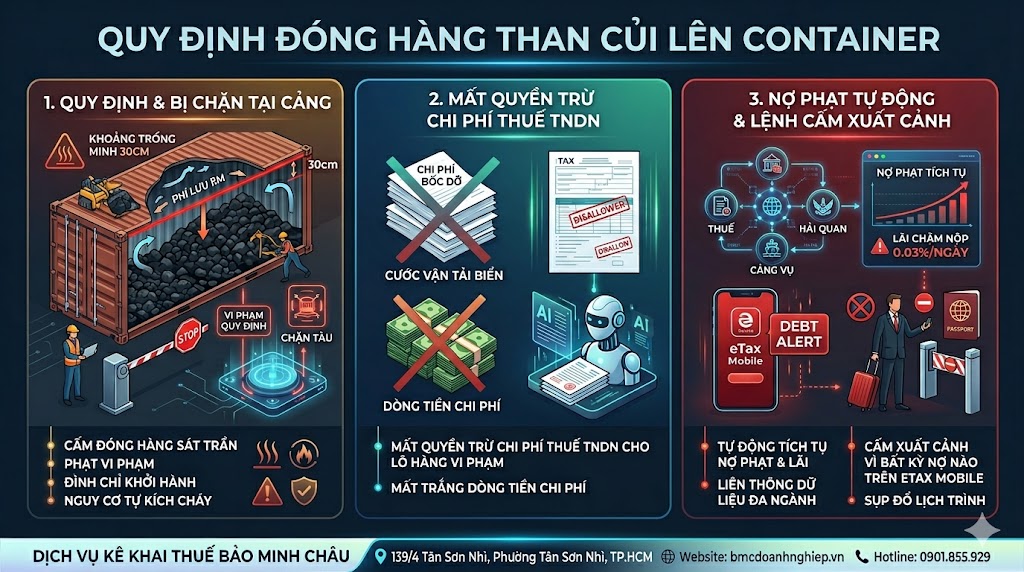 QUY ĐỊNH ĐÓNG HÀNG THAN CỬI LÊN CONTAINER