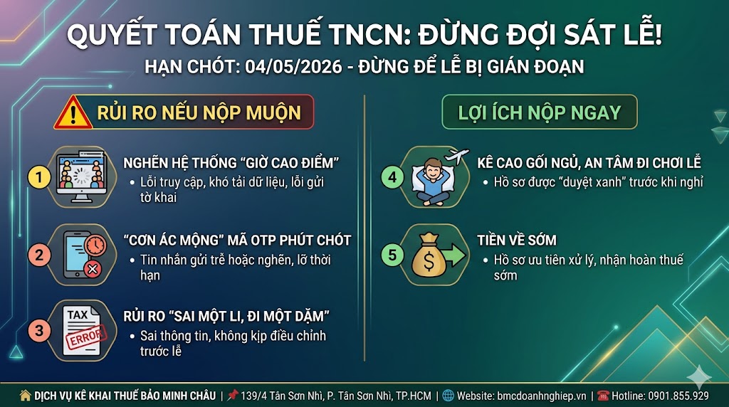 🚨 BÁO ĐỘNG 19/04: ĐỪNG ĐỢI SÁT LỄ MỚI NỘP QUYẾT TOÁN THUẾ!