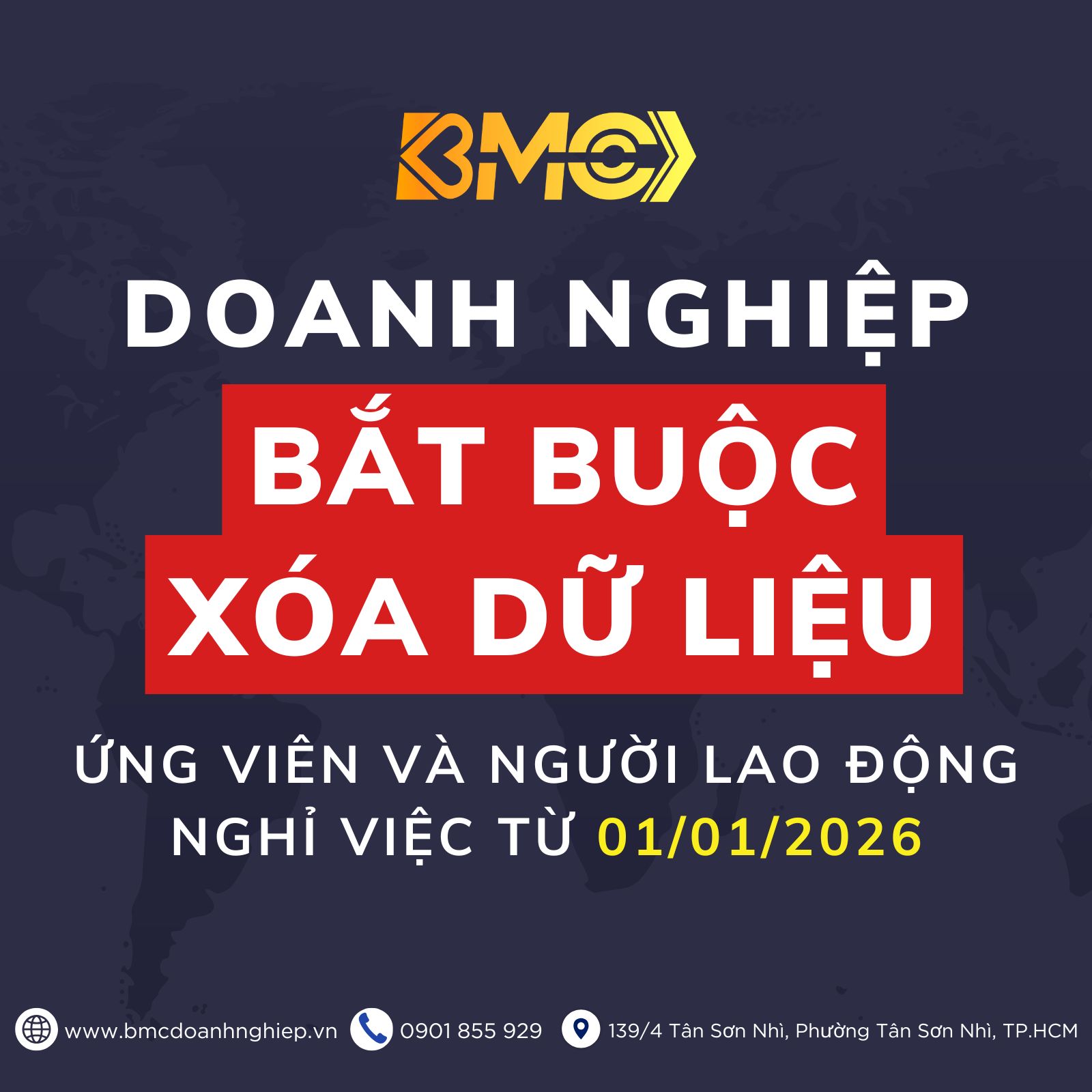 🛑 KHẨN: DOANH NGHIỆP BẮT BUỘC XÓA DỮ LIỆU ỨNG VIÊN VÀ NGƯỜI LAO ĐỘNG NGHỈ VIỆC TỪ 01/01/2026