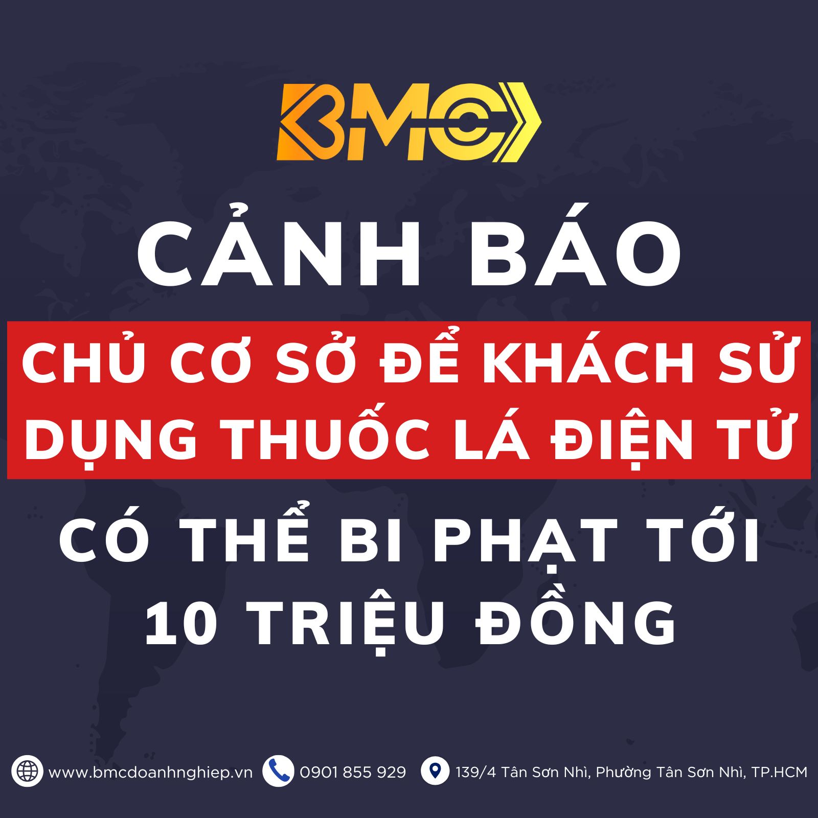 🛑 CẢNH BÁO: CHỦ CƠ SỞ ĐỂ KHÁCH SỬ DỤNG THUỐC LÁ ĐIỆN TỬ CÓ THỂ BI PHẠT TỚI 10 TRIỆU ĐỒNG