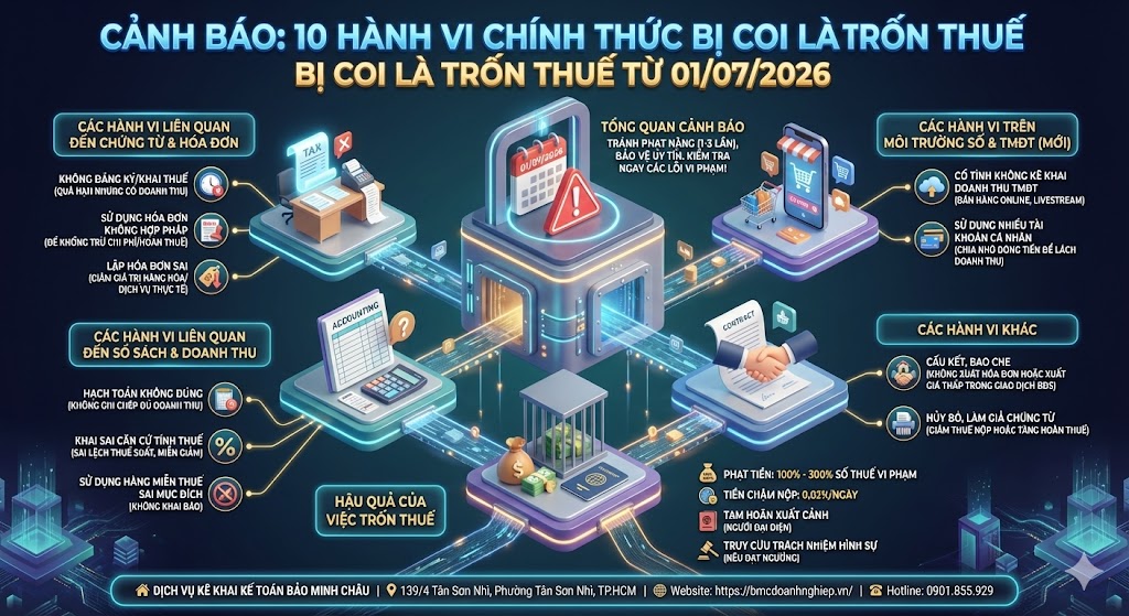 🏛️ CẢNH BÁO: 10 HÀNH VI CHÍNH THỨC BỊ COI LÀ TRỐN THUẾ TỪ 01/07/2026