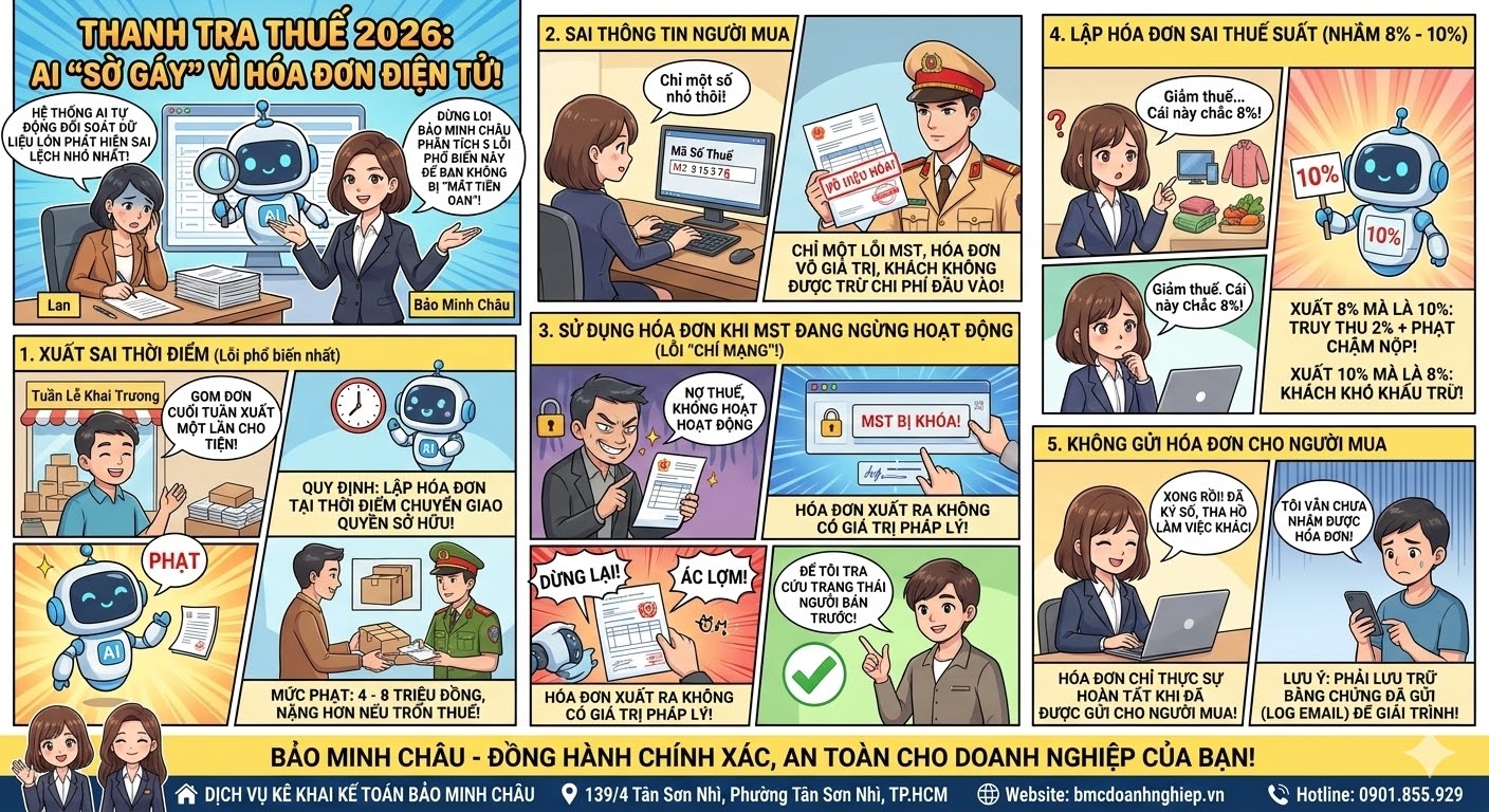 THANH TRA THUẾ 2026: "SỜ GÁY" VÌ HÓA ĐƠN ĐIỆN TỬ