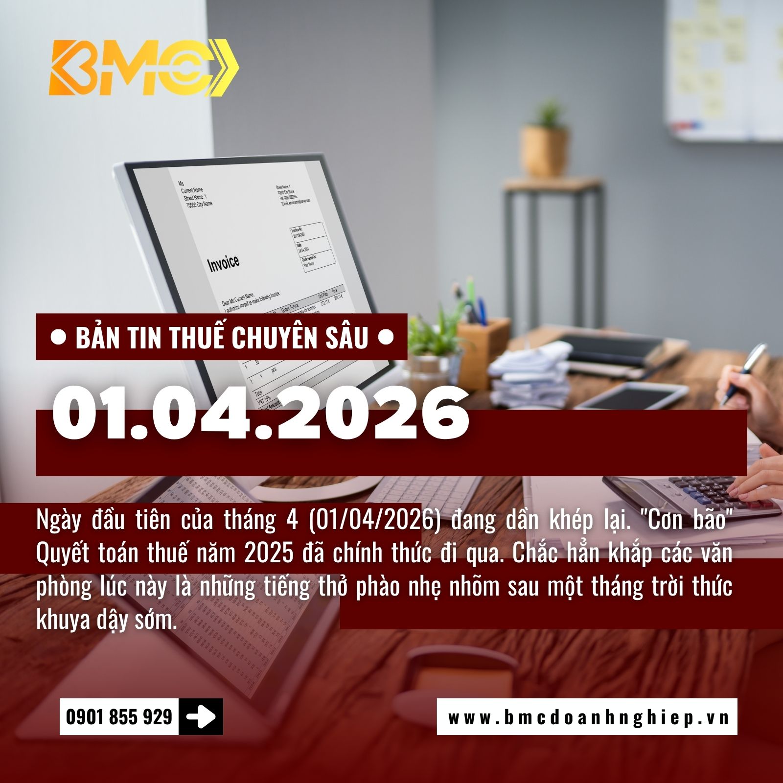 🚨 BẢN TIN THUẾ CUỐI NGÀY 01/04/2026 - HẬU QUYẾT TOÁN: "GIẢI CỨU" TỜ KHAI LỖI, XỬ LÝ TRỄ HẠN VÀ CHIẾN THUẬT NỘP BỔ SUNG AN TOÀN 🚨