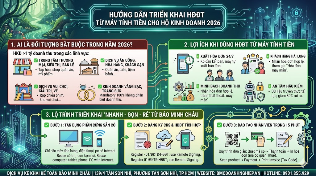 HƯỚNG DẪN TRIỂN KHAI HĐĐT TỪ MÁY TÍNH TIỀN CHO HKD 2026