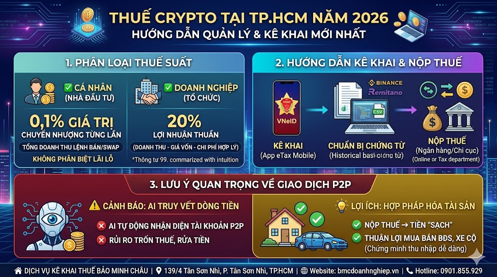 THUẾ CRYPTO TẠI TPHCM NĂM 2026: HƯỚNG DẪN QUẢN LÝ &amp; KÊ KHAI MỚI NHẤT