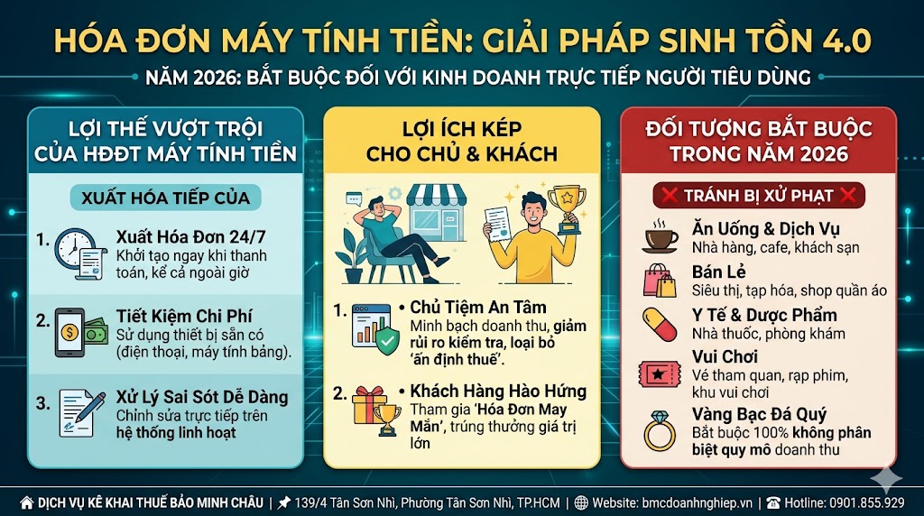 🏛️ HÓA ĐƠN MÁY TÍNH TIỀN – "VŨ KHÍ" CỦA CỬA HÀNG HIỆN ĐẠI