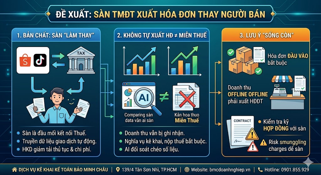 ĐỀ XUẤT: SÀN TMĐT XUẤT HÓA ĐƠN THAY NGƯỜI BÁN