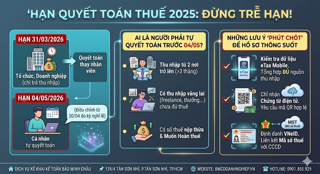 HẠN QUYẾT TOÁN THUẾ 2025: ĐỪNG TRỄ HẠN