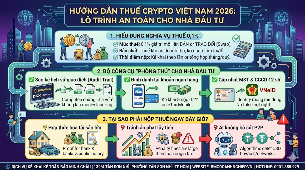 HƯỚNG DẪN THUẾ CRYTO VIỆT NAM 2026: LỘ TRÌNH AN TOÀN CHO NHÀ ĐẦU TƯ
