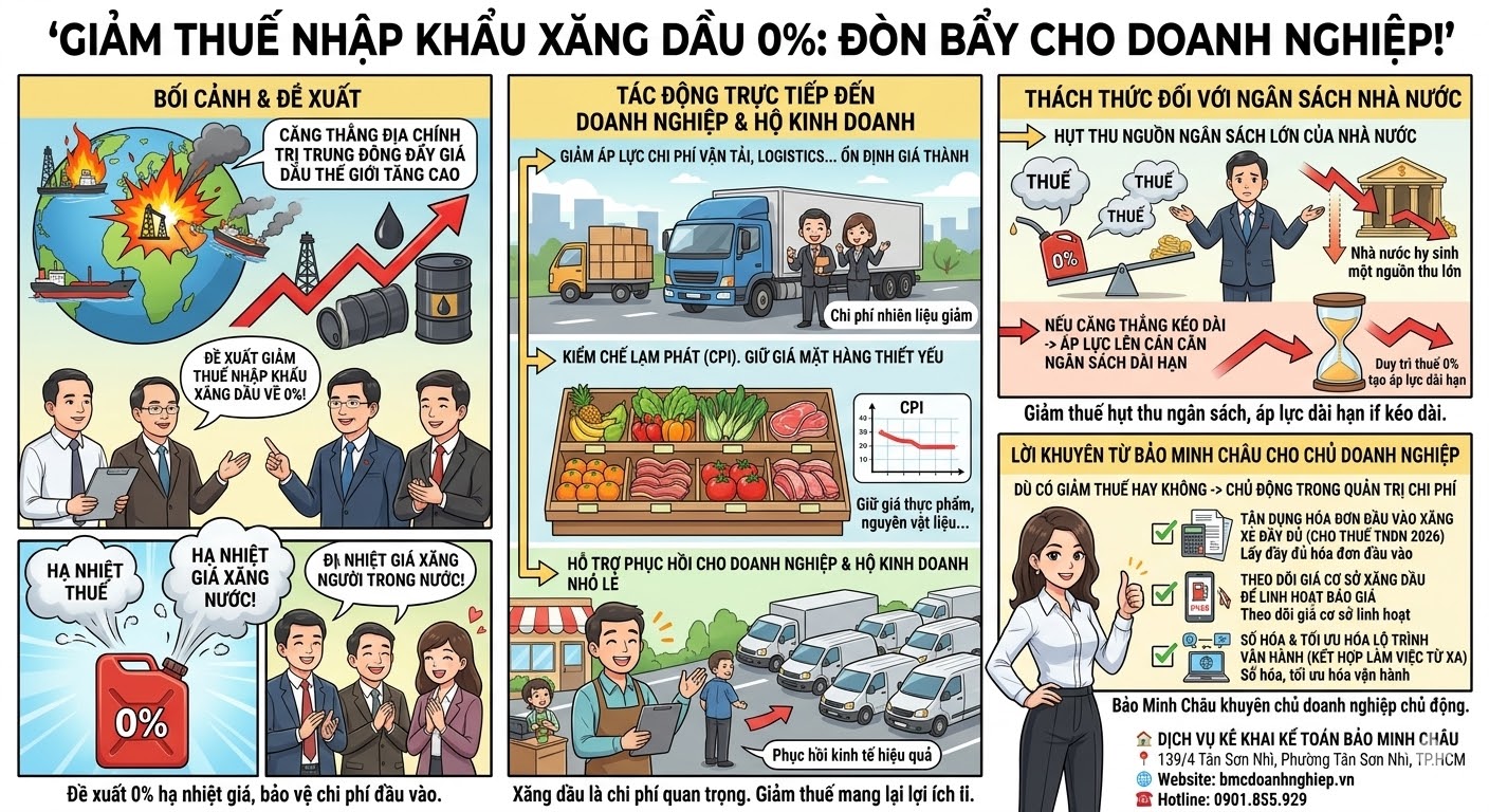 GIẢM THUẾ NHẬP KHẨU XĂNG DẦU 0%: ĐÒN BẪY CHO DOANH NGHIỆP