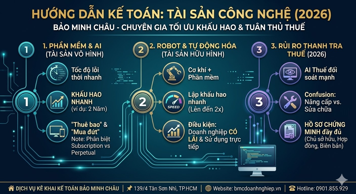 HƯỚNG DẪN KẾ TOÁN: TÀI SẢN CÔNG NGHỆ 2026