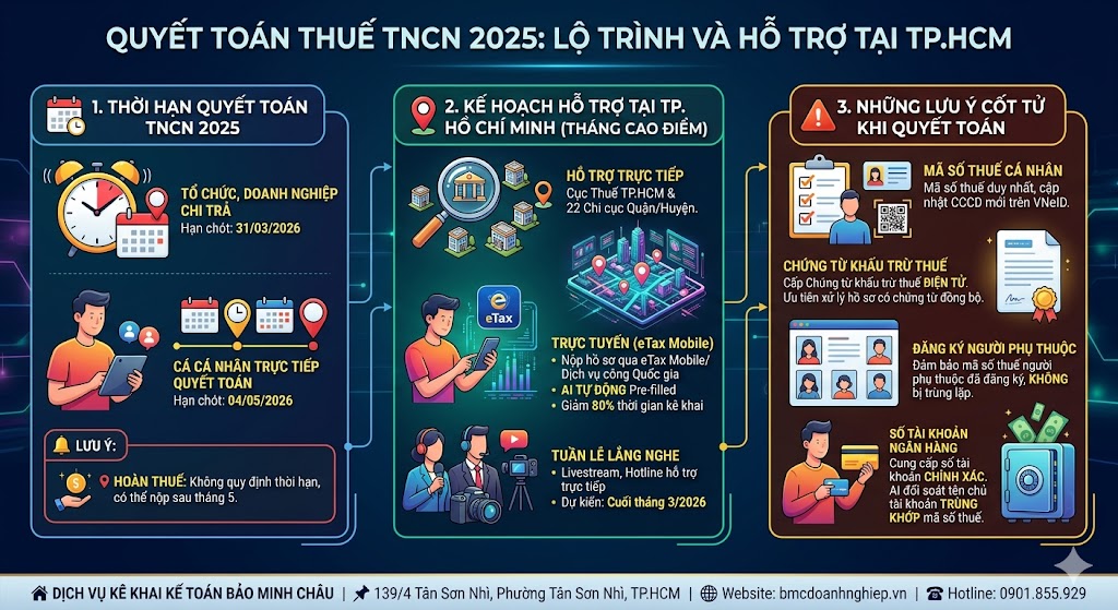 QUYẾT TOÁN THUẾ TNCN 2025: LỘ TRÌNH VÀ HỖ TRỢ TẠI TPHCM