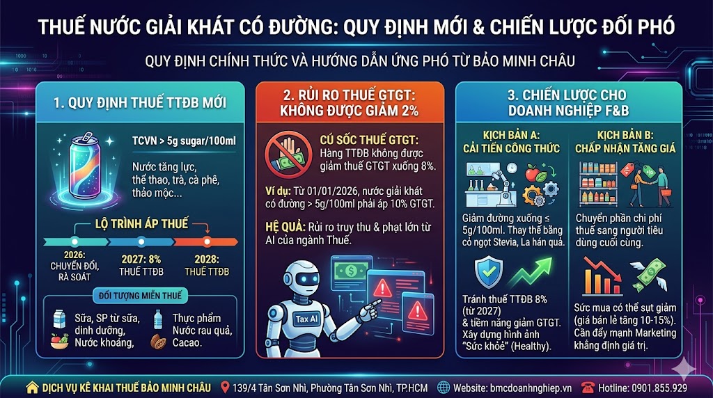 THUẾ NƯỚC GIẢI KHÁT CÓ ĐƯỜNG: QUY ĐỊNH MỚI &amp; CHIẾN LƯỢC ĐỐI PHÓ