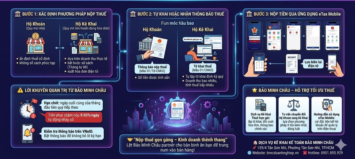 HIỂU CỰC NHANH THUẾ HỘ KINH DOANH TRONG 3 BƯỚC