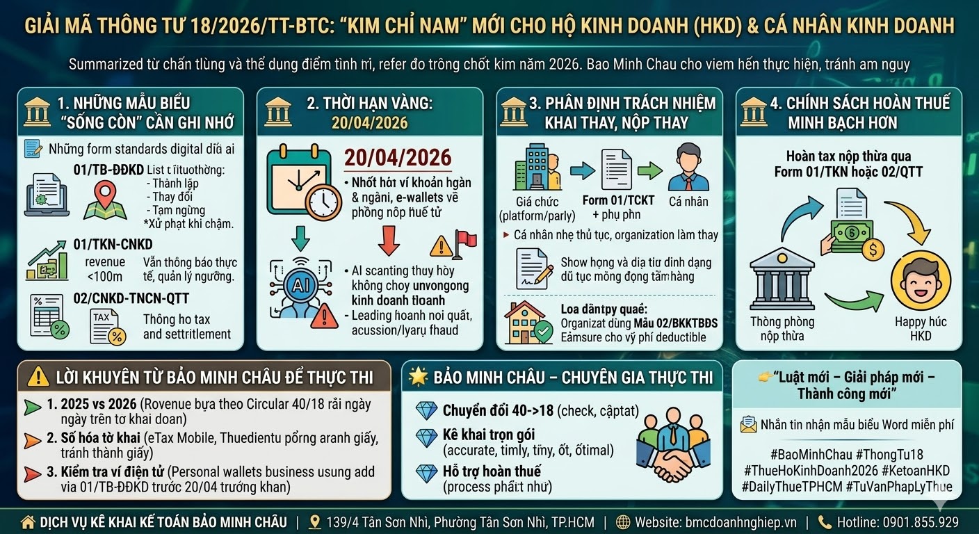 GIẢI MÃ THÔNG TƯ 18/2026/TT-BTC: KIM CHỈ NAM MỚI CHO HKD &amp; CÁ NHÂN KINH DOANH