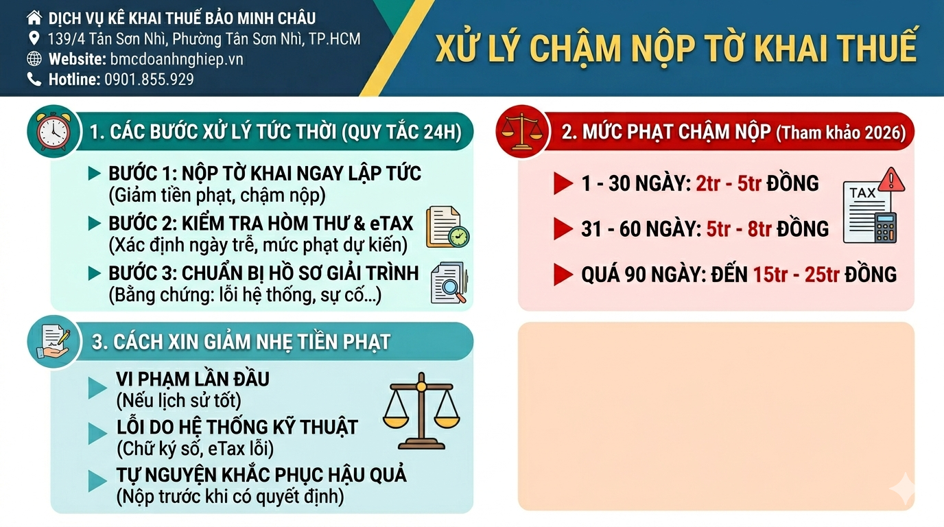 XỬ LÝ NHƯ THẾ NÀO KHI CHẬM NỘP TỜ KHAI THUẾ