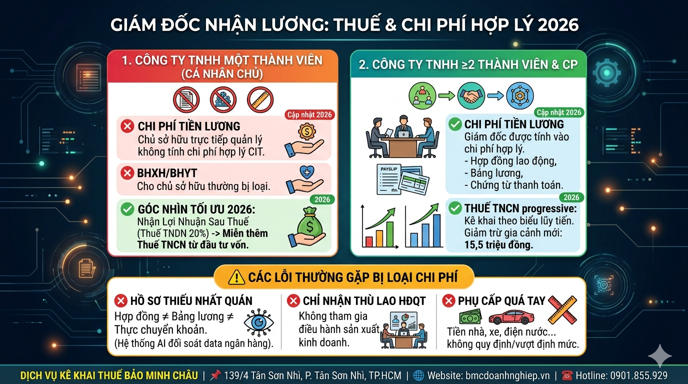 GIÁM ĐỐC NHẬN LƯƠNG: THUẾ VÀ CHI PHÍ NHƯ THẾ NÀO?