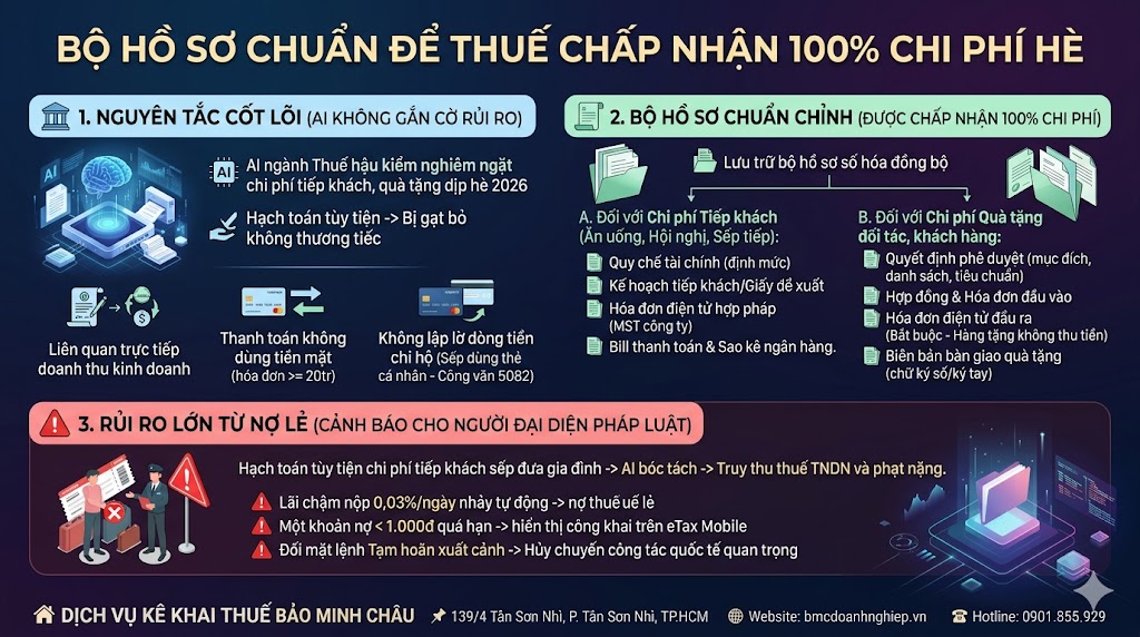 BỘ HỒ SƠ CHUẨN ĐỂ THUẾ CHẤP NHẬN 100% CHI PHÍ HÈ