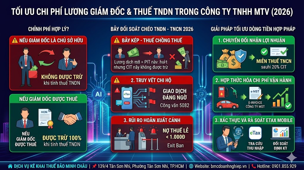TỐI ƯU CHI PHÍ LƯƠNG CHO LÃNH ĐẠO &amp; THUẾ TNDN TRONG CÔNG TY TNHH MTV 2026