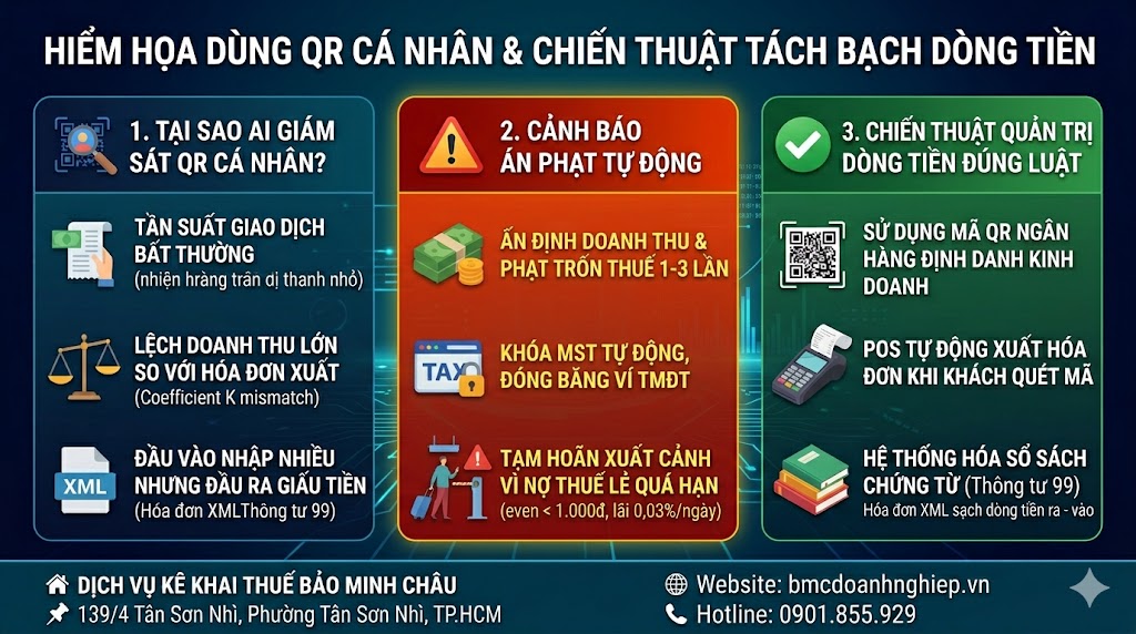 HIỂM HỌA DÙNG QR CÁ NHÂN &amp; CHIẾN THUẬT TÁCH BẠCH DÒNG TIỀN