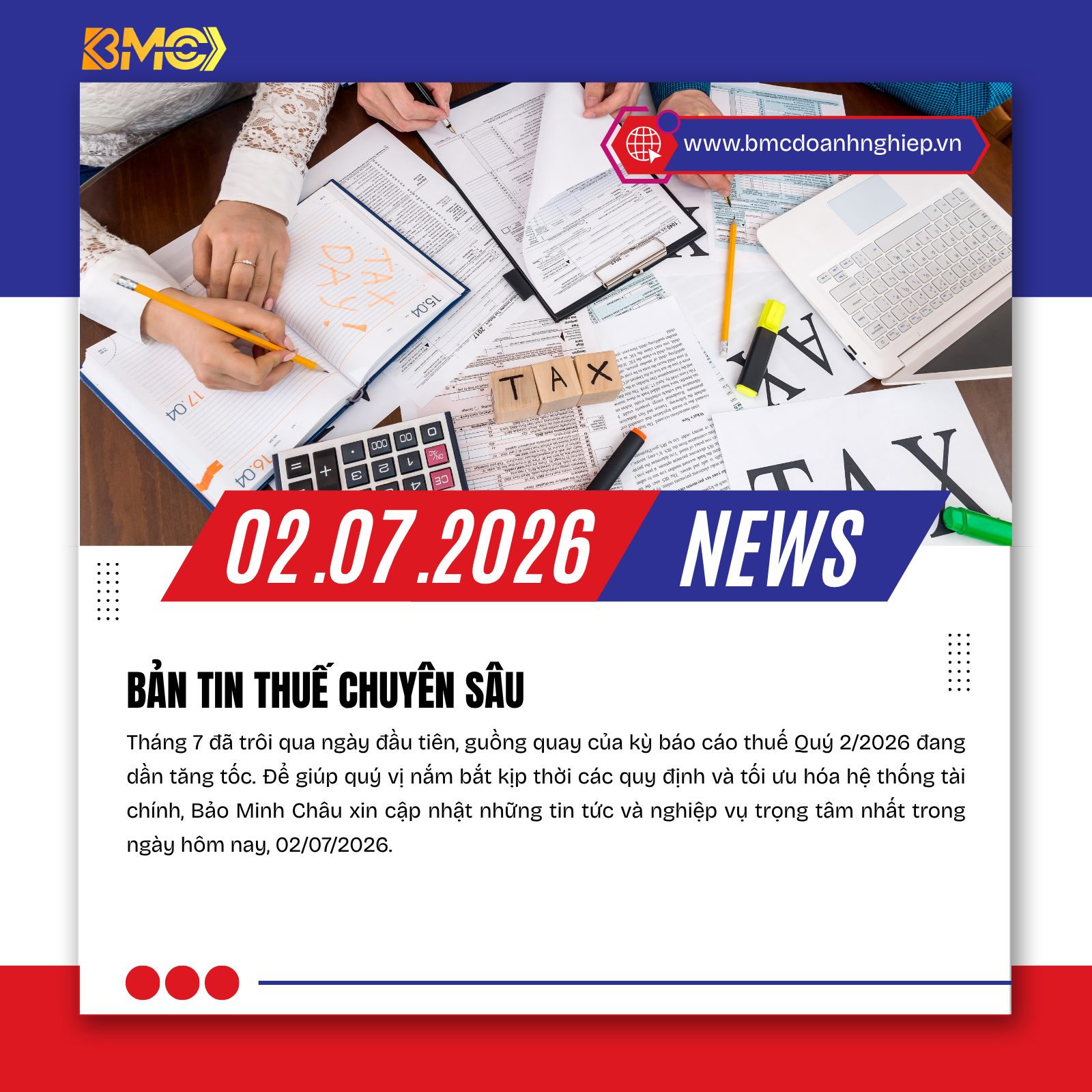 ⚡ BẢN TIN TÀI CHÍNH - THUẾ - KẾ TOÁN CHI TIẾT NGÀY 02/07/2026