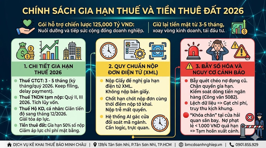 CHÍNH SÁCH GIA HẠN T HUẾ VÀ TIỀN THUÊ ĐẤT NĂM 2026