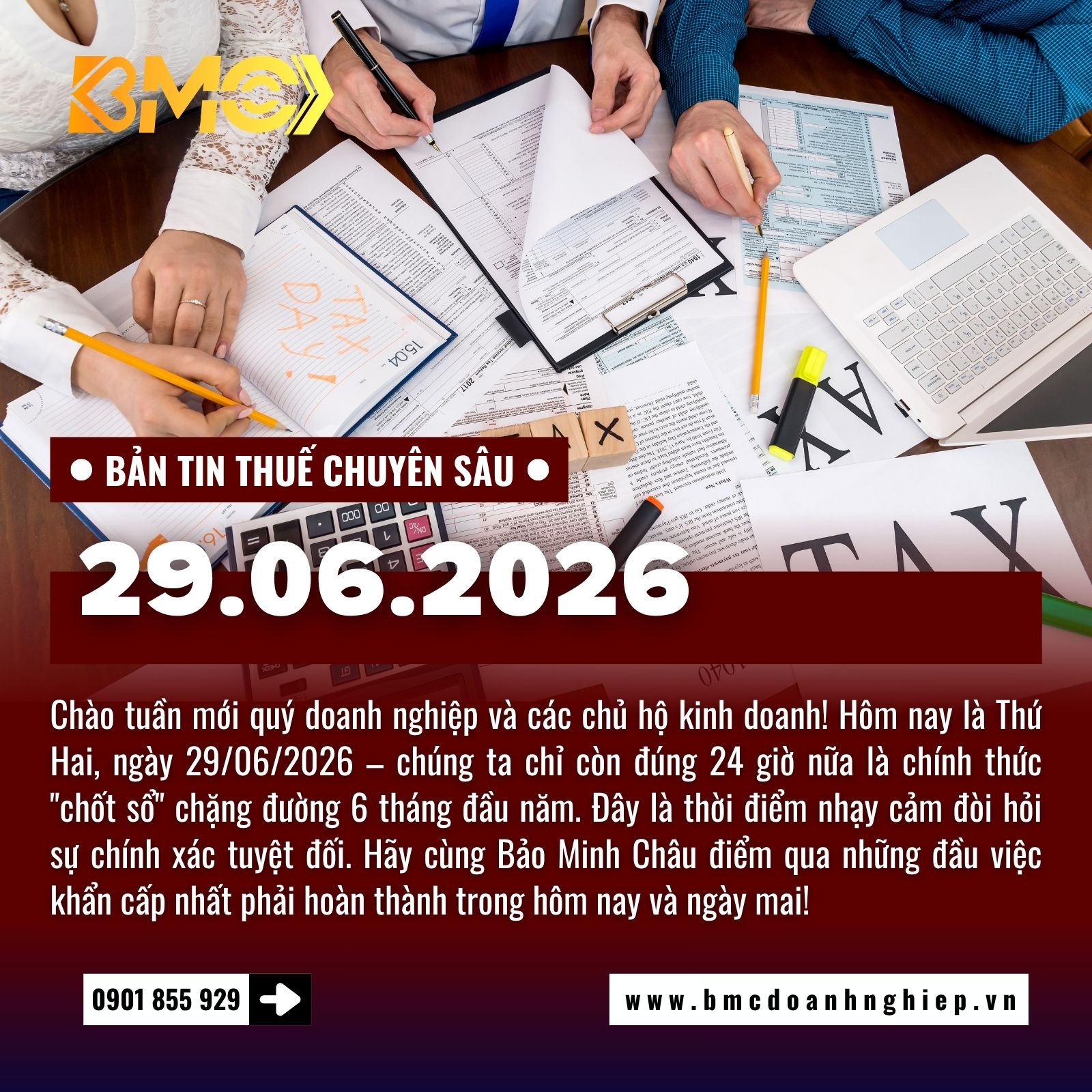 ⚡ BẢN TIN TÀI CHÍNH - THUẾ - KẾ TOÁN CHI TIẾT NGÀY 29/06/2026