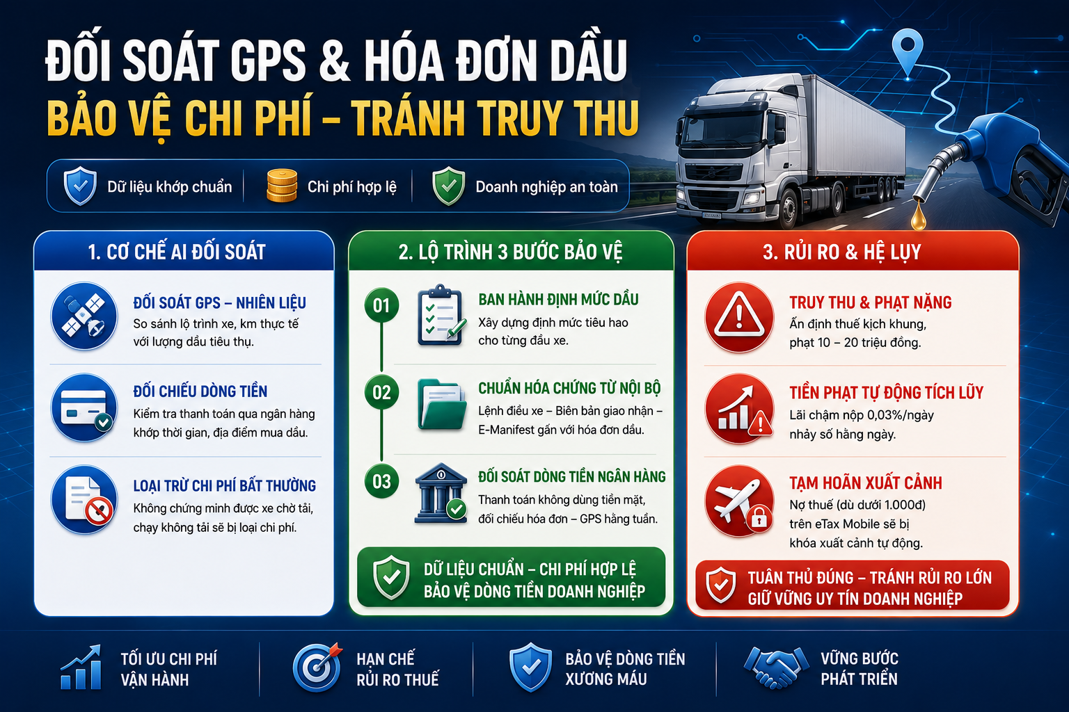 ĐỐI SOÁT GPS &amp; HÓA ĐƠN DẦU: BẢO VỆ CHI PHÍ - TRÁNH TRUY THU