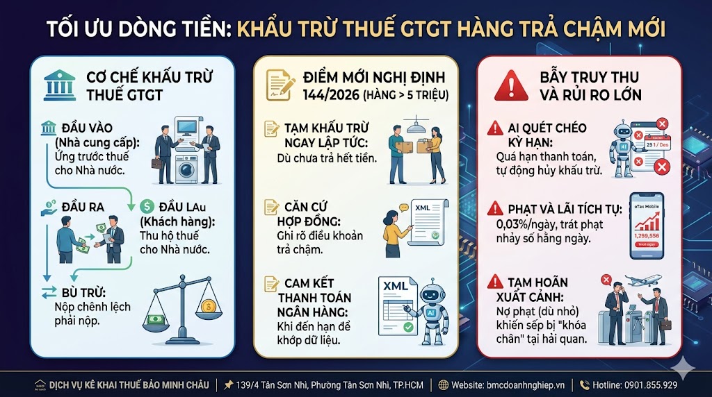 TỐI ƯU DÒNG TIỀN: KHẤU TRỪ THUẾ GTGT HÀNG TRẢ CHẬM MỚI