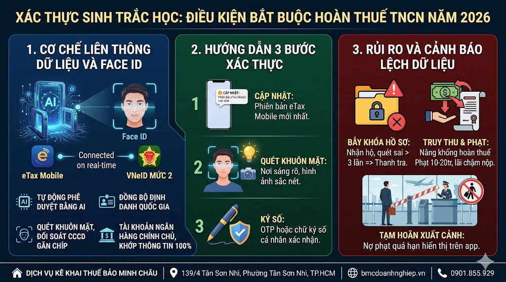 XÁC THỰC SINH TRẮC HỌC: ĐIỀU KIỆN BẮT BUỘC HOÀN THUẾ TNCN 2026