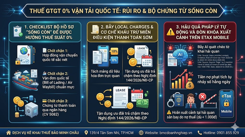 THUẾ GTGT 0% VẬN TẢI QUỐC TẾ: RỦI RO NHƯ THẾ NÀO