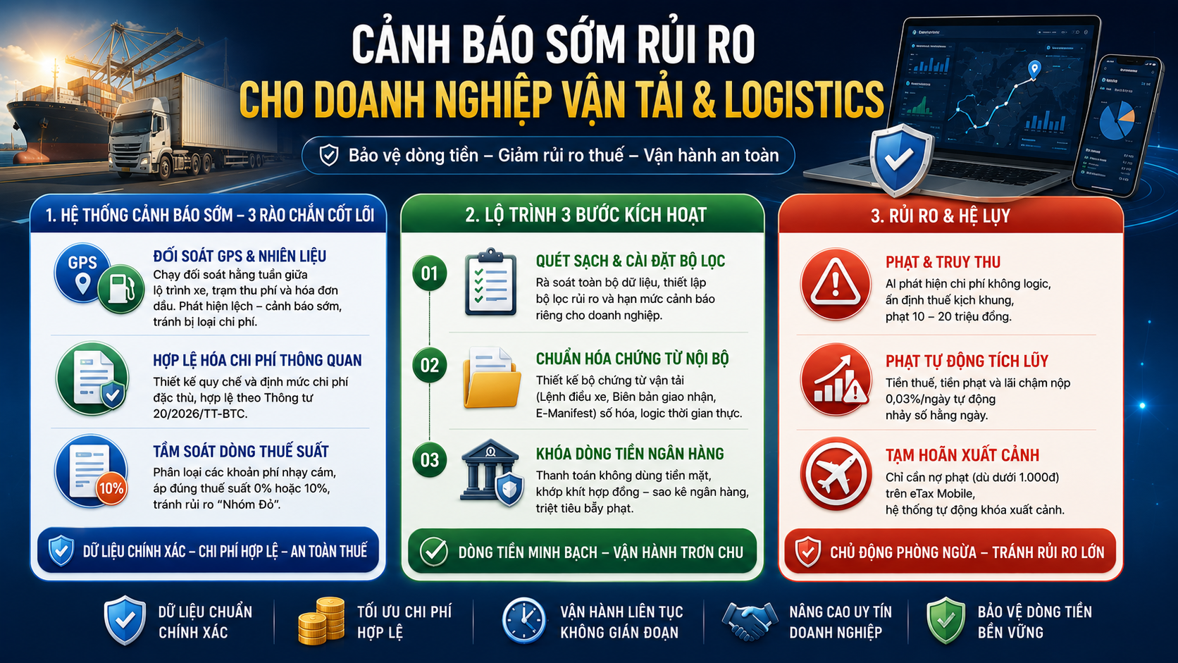 CẢNH BÁO SỚM RỦI RO CHO DOANH NGHIỆP VẬN TẢI &amp; LOGISTÍC