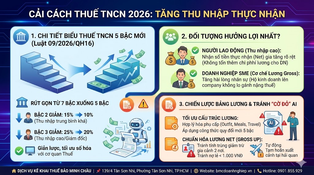 CẢI CÁCH THUẾ TNCN 2026: TĂNG THU NHẬP THỰC NHẬN