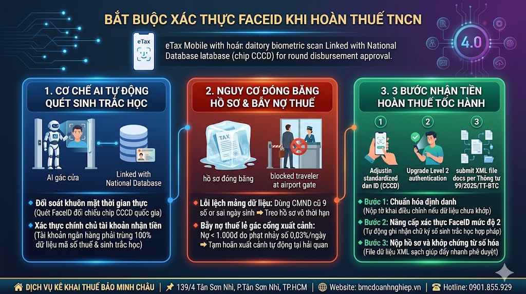 BẮT BUỘC XÁC THỰC FACEID KHI HOÀN THUẾ TNCN