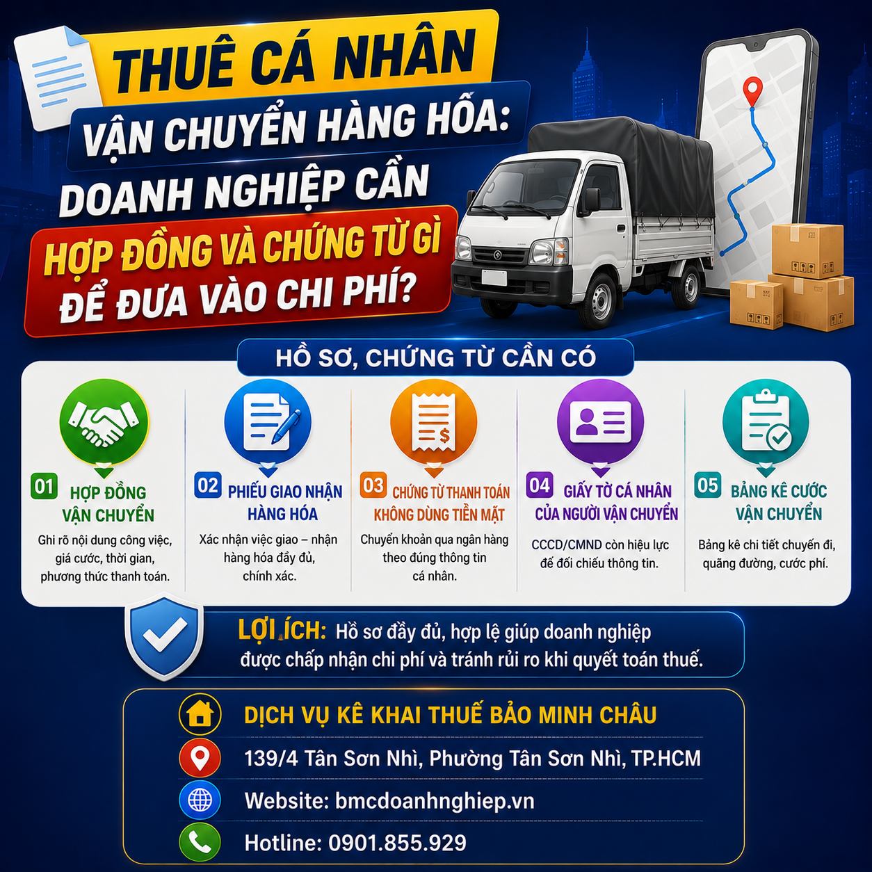 📄 THUÊ CÁ NHÂN VẬN CHUYỂN HÀNG HÓA: DOANH NGHIỆP CẦN HỢP ĐỒNG VÀ CHỨNG TỪ GÌ ĐỂ ĐƯA VÀO CHI PHÍ?