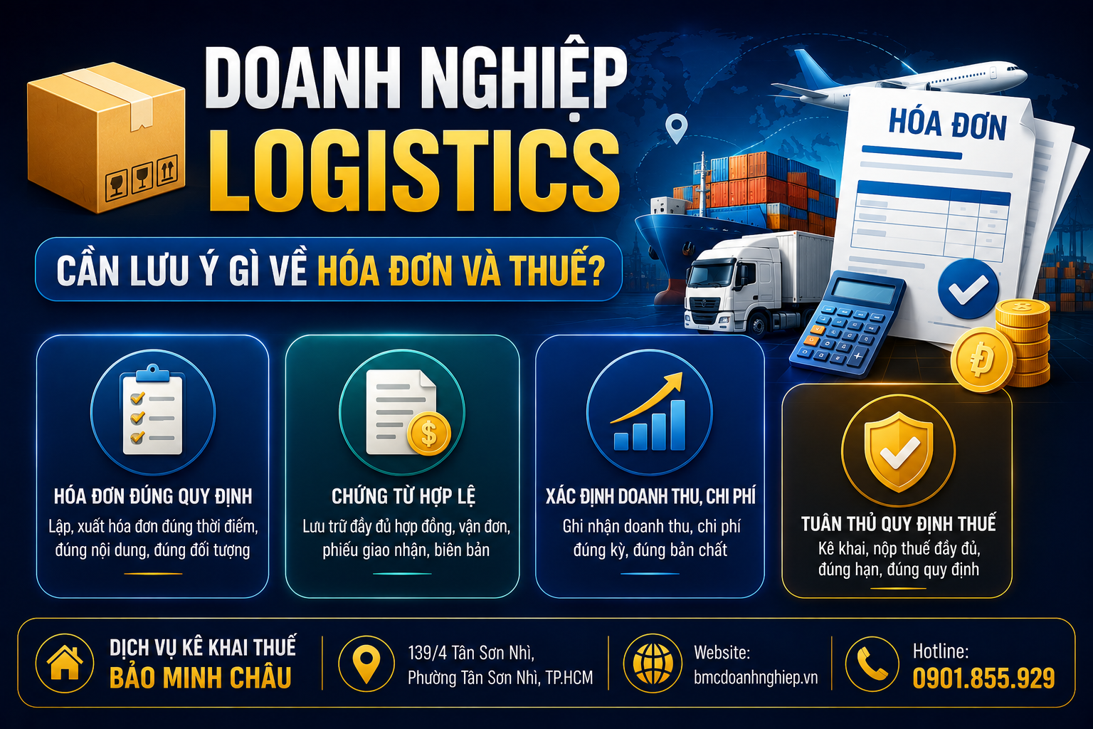 📦 DOANH NGHIỆP LOGISTICS CẦN LƯU Ý GÌ VỀ HÓA ĐƠN VÀ THUẾ?