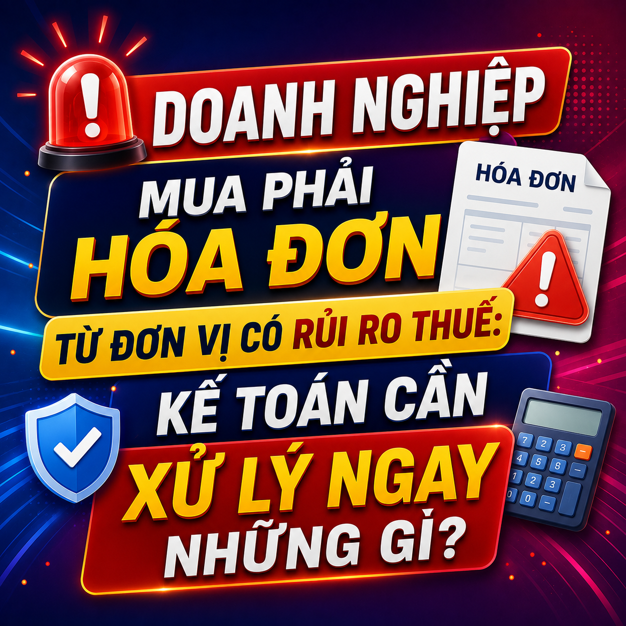 🚨 DOANH NGHIỆP MUA PHẢI HÓA ĐƠN TỪ ĐƠN VỊ CÓ RỦI RO THUẾ: KẾ TOÁN CẦN XỬ LÝ NGAY NHỮNG GÌ?