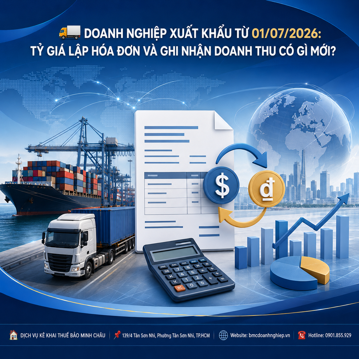 🚛 DOANH NGHIỆP XUẤT KHẨU TỪ 01/07/2026: TỶ GIÁ LẬP HÓA ĐƠN VÀ GHI NHẬN DOANH THU CÓ GÌ MỚI?