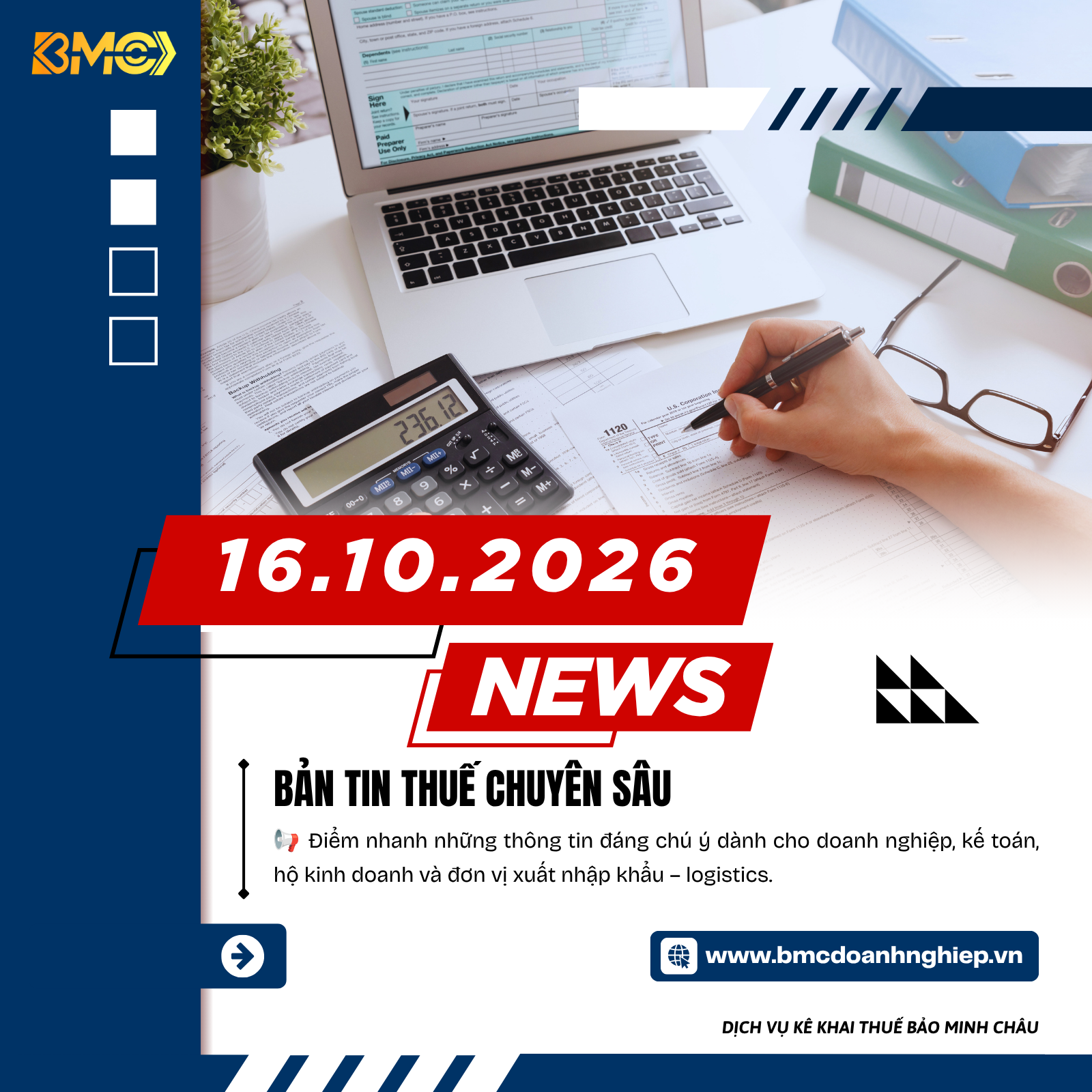 🔥 ĐIỂM TIN KẾ TOÁN – THUẾ – HẢI QUAN – LOGISTICS NGÀY 16/10/2026