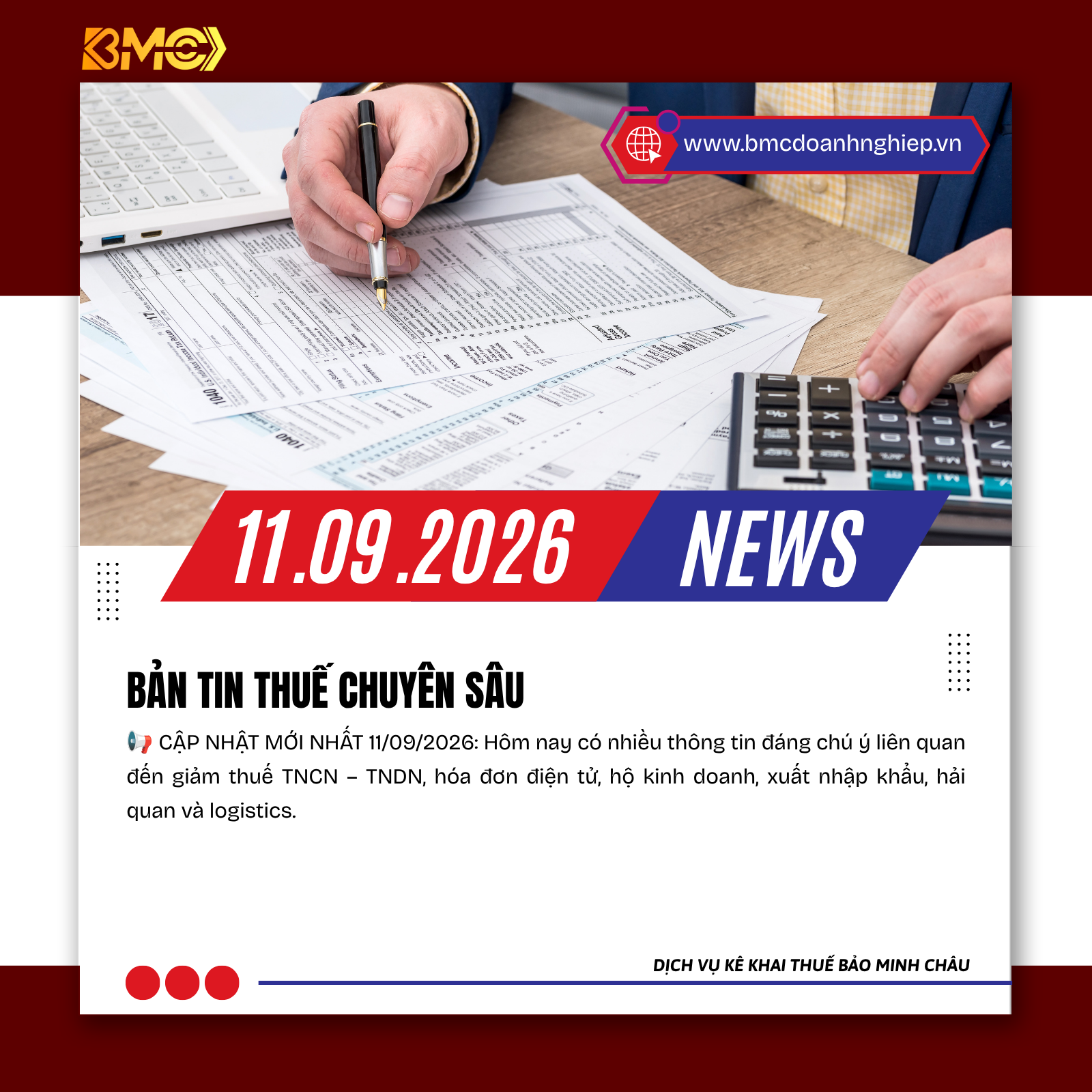 🔥 ĐIỂM TIN KẾ TOÁN – THUẾ – HỘ KINH DOANH – LOGISTICS NGÀY 11/09/2026