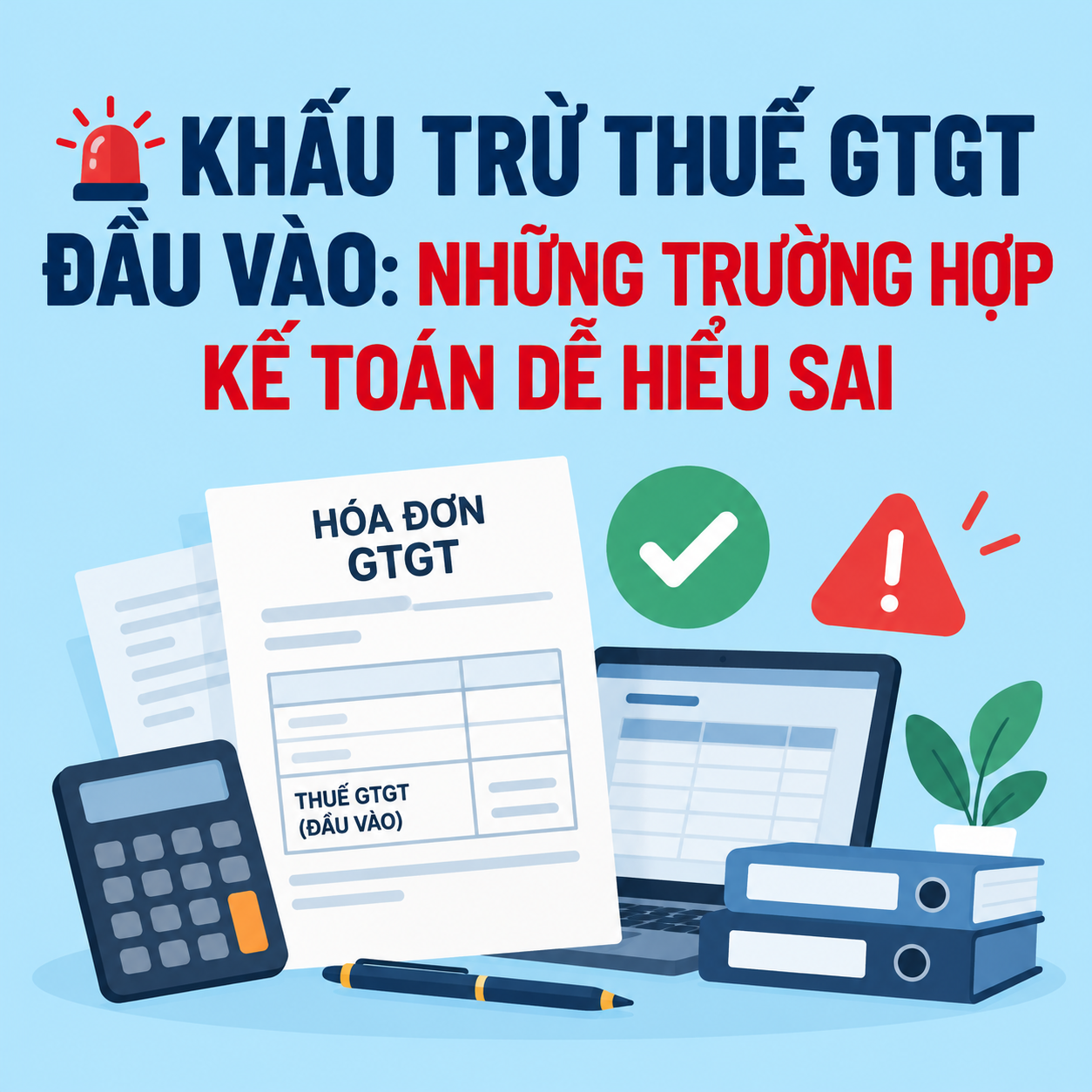 🚨 KHẤU TRỪ THUẾ GTGT ĐẦU VÀO: NHỮNG TRƯỜNG HỢP KẾ TOÁN DỄ HIỂU SAI