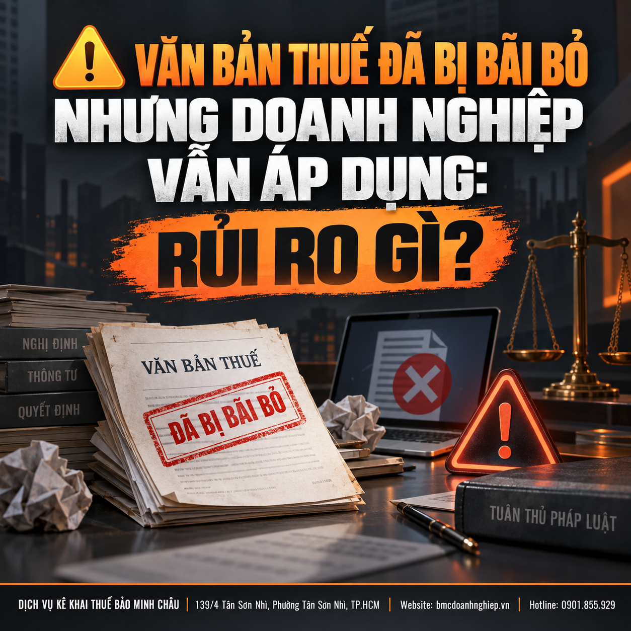 ⚠️ VĂN BẢN THUẾ ĐÃ BỊ BÃI BỎ NHƯNG DOANH NGHIỆP VẪN ÁP DỤNG: RỦI RO GÌ?