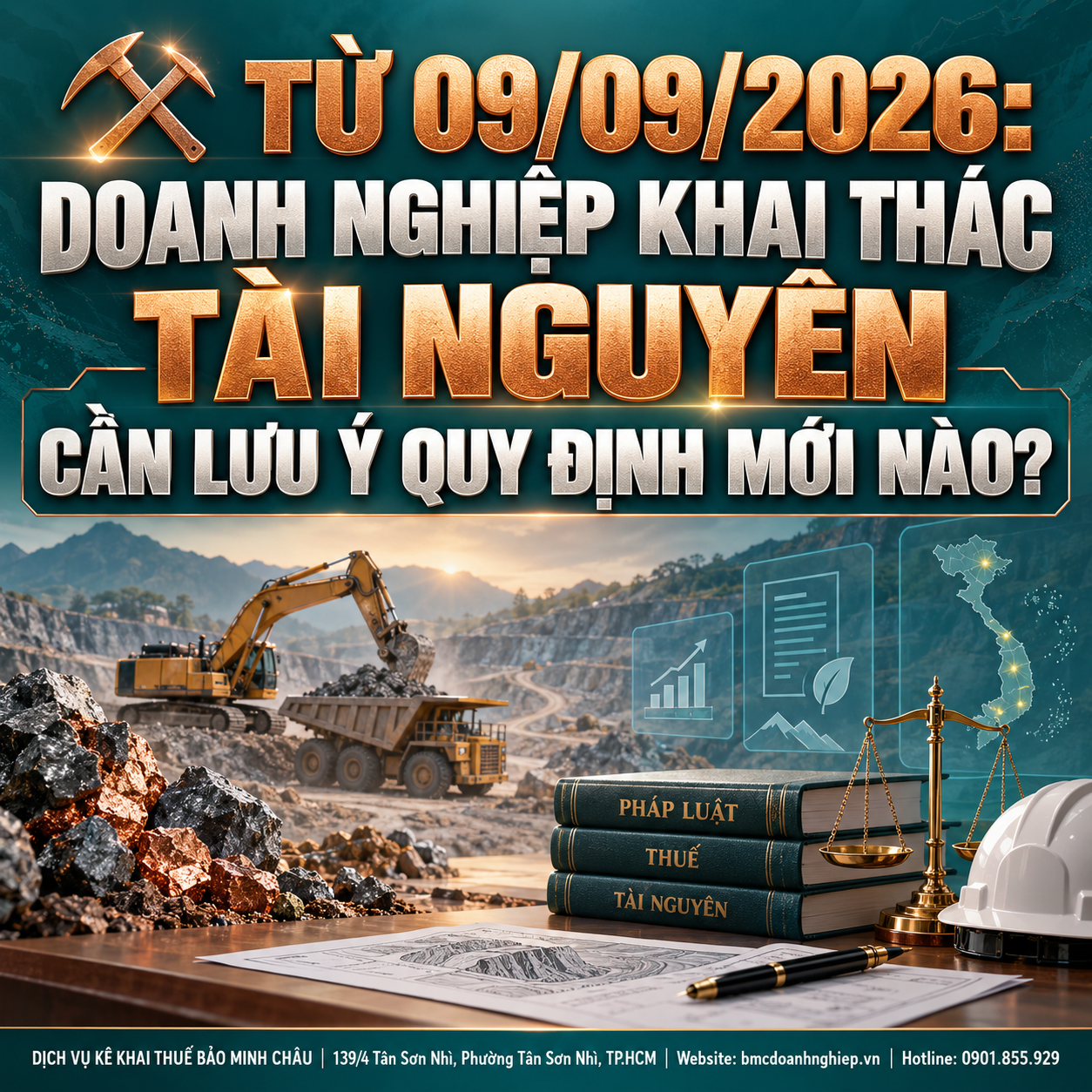 ⛏️ TỪ 09/09/2026: DOANH NGHIỆP KHAI THÁC TÀI NGUYÊN CẦN LƯU Ý QUY ĐỊNH MỚI NÀO?