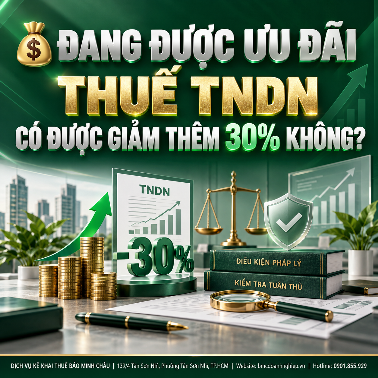💰 ĐANG ĐƯỢC ƯU ĐÃI THUẾ TNDN CÓ ĐƯỢC GIẢM THÊM 30% KHÔNG?