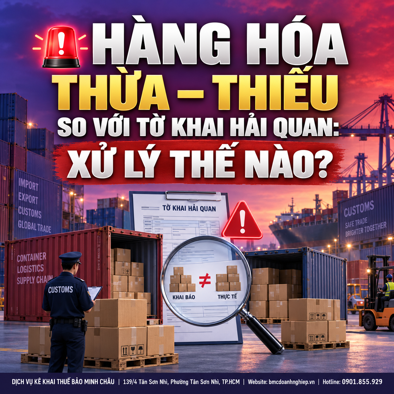 🚨 HÀNG HÓA THỪA – THIẾU SO VỚI TỜ KHAI HẢI QUAN: XỬ LÝ THẾ NÀO?