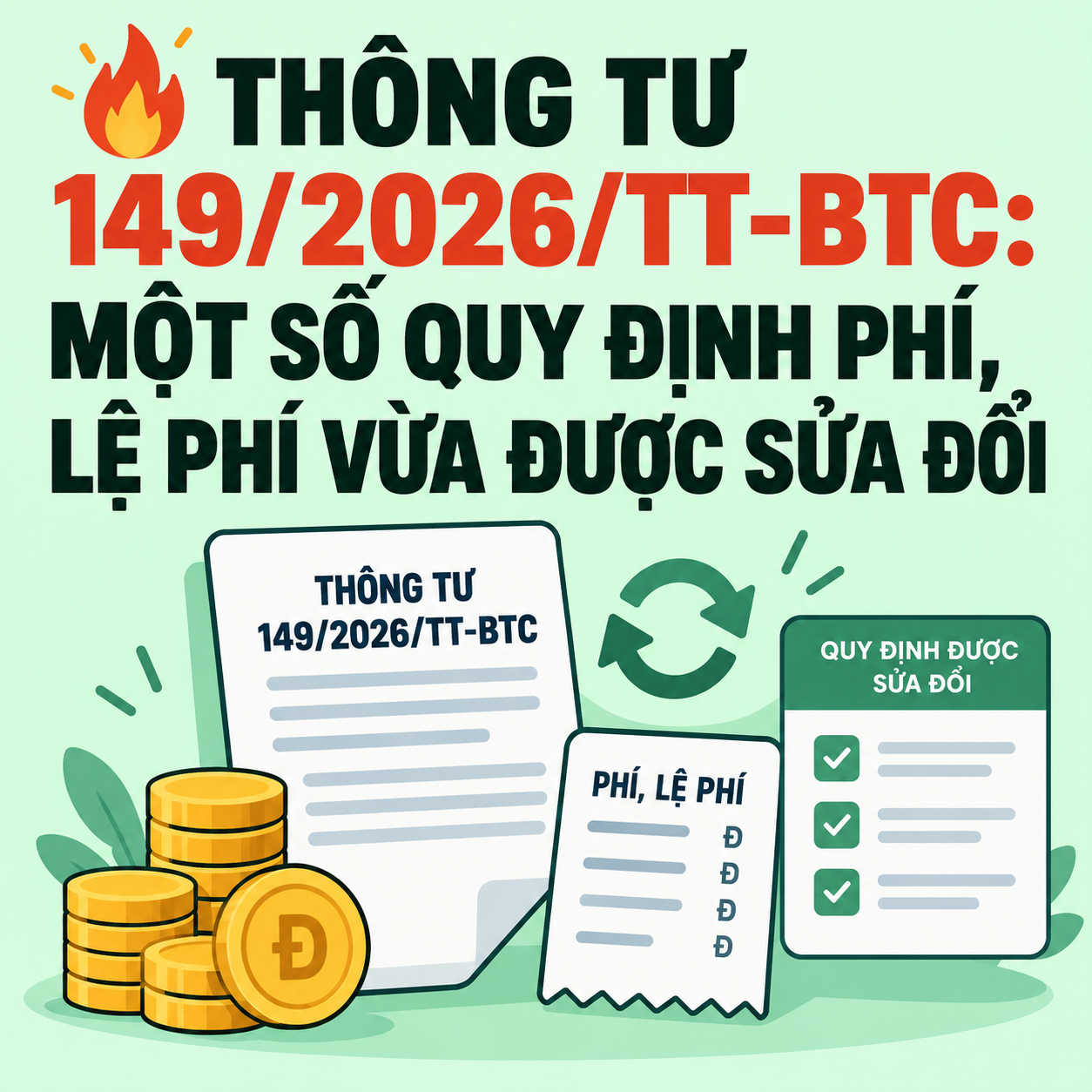 🔥 THÔNG TƯ 149/2026/TT-BTC: MỘT SỐ QUY ĐỊNH PHÍ, LỆ PHÍ VỪA ĐƯỢC SỬA ĐỔI