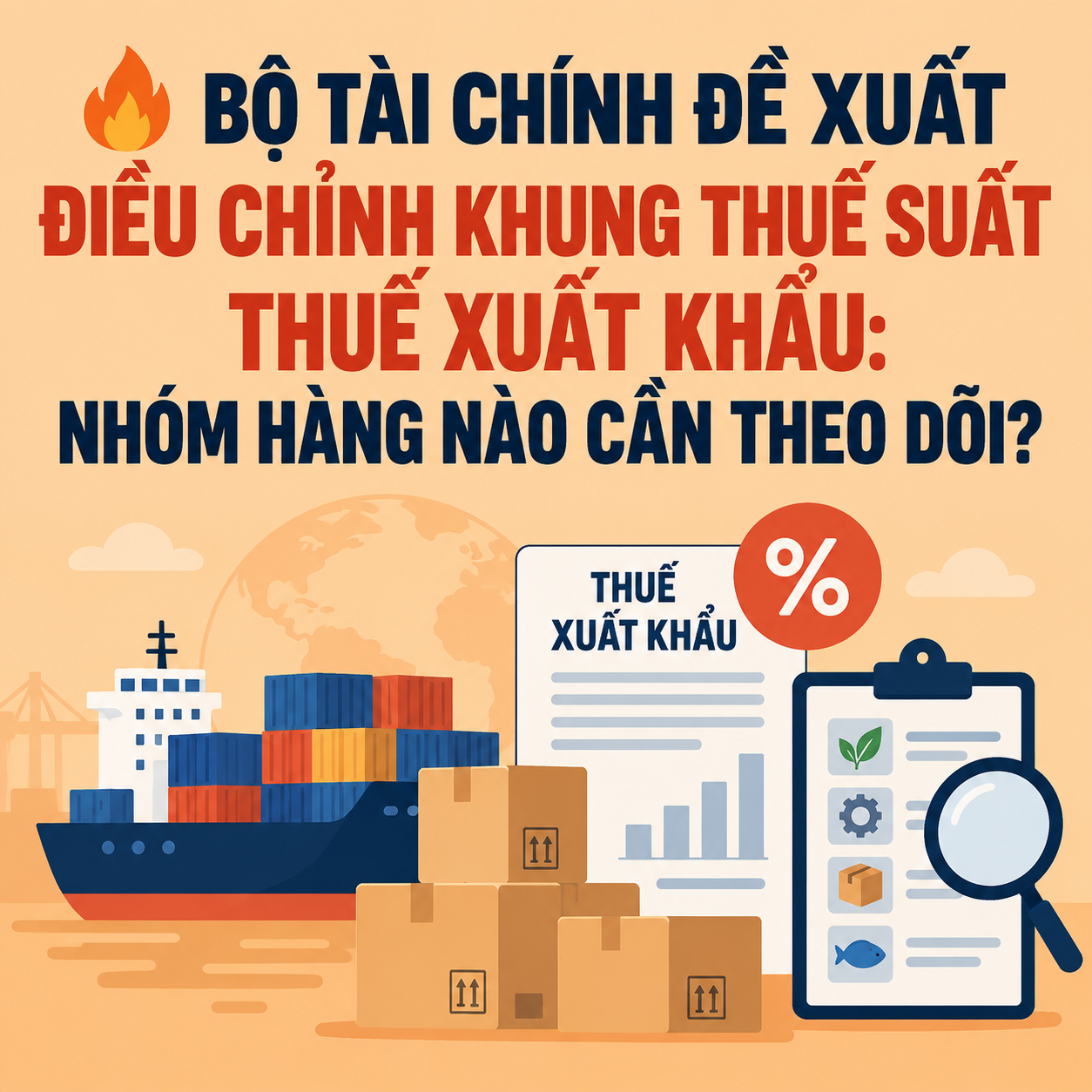 🔥 BỘ TÀI CHÍNH ĐỀ XUẤT ĐIỀU CHỈNH KHUNG THUẾ SUẤT THUẾ XUẤT KHẨU: NHÓM HÀNG NÀO CẦN THEO DÕI?