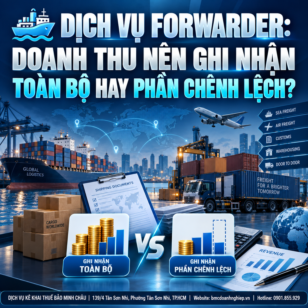 🚢 DỊCH VỤ FORWARDER: DOANH THU NÊN GHI NHẬN TOÀN BỘ HAY PHẦN CHÊNH LỆCH?